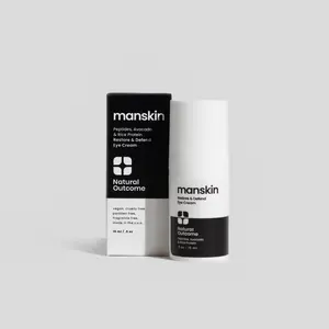 Man Skin Eye Cream for Men - Restore & Defend Anti Aging Eye Cream with Peptides, Avocado Oil and Rice Proteins for Wrinkles, Fine Lines by Natural Outcome Skincare