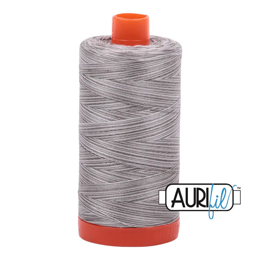 Aurifil 50wt Low Lint Cotton Thread - A1150-4670 Silver Fox, 1422yd, Ideal for Piecing, Machine Quilting, Modern Quilting & Binding Details