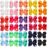 30/40 Pcs 6" Hair Bows Alligator Clips Grosgrain Ribbon Big Bows Clips