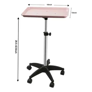 360° Rotating Beauty Salon Cart Adjustable Height Utility Organizer With Smooth Rolling Wheels for Easy Mobility