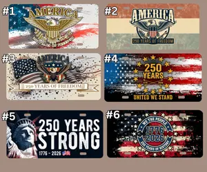 [SALE 50%] America 250 Years Freedom License Plate 12 x6 USA Patriotic Car Tag 1776 2026 USA Tag Independence D