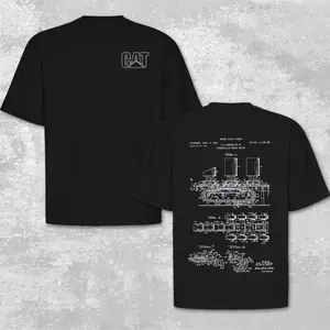Vintage CAT Drive Chain Truck Graphic T-Shirt, Heavy Equipment Construction Machinery Tee, Diesel Mechanic Operator Shirt, Haul Truck Industrial Workwear, Construction Worker Gift, Vintage CAT Truck Clothing for Men Wear