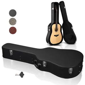 Yescom Lockable Guitar Wood Hard-Shell Case 41" Acoustic