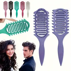 1pcs Upgraded Curling Styling Comb, Hair Care Comb, Curly Hair Styling Brush, Massage Comb, Volumizing Styler, Unisex Hair Styling Comb for All Hair Types, Nylon Bristle Curling Shaping Comb in Green/Purple/Pink/Black