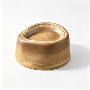 Pet Elevated Shallow Elliptical Ceramic Bowl, Anti-Tip Neck Protection, Easy Clean, Suitable for Small Dogs and Cats, Feeding Bowl