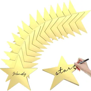11-Inch Large Gold Star Cutouts, Double-Printed Paper Stars for Red Carpet, Wedding, Movie Night Party Decorations (24 Pieces)