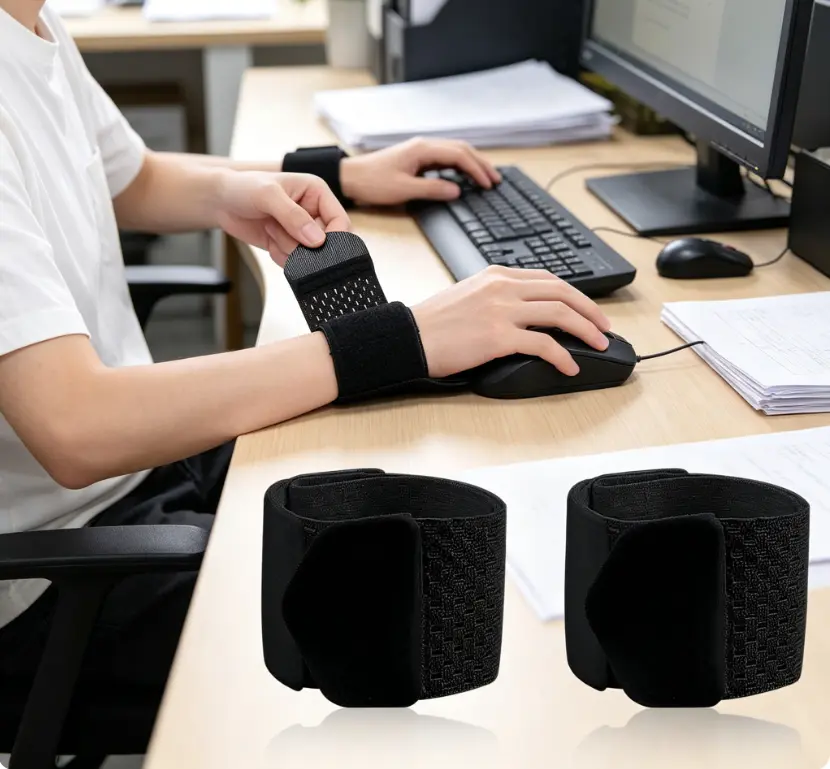 2 Pack Wrist Brace for Carpal Tunnel, Adjustable Compression Wrist Support for Men & Women, Weightlifting, Tennis, Gym & Daily Activities fitness work