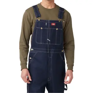 Dickies Indigo Bib Overalls Classic Style 83294NB Long Sleeve All Seasons Home Wear Durable Denim Construction