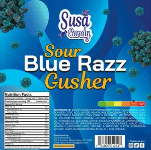 Sour Blue Raspberry Gushers, Best Viral TikTok Candy, Irresistible Extremely Sour Gushers/Gummys (8 Ounces)