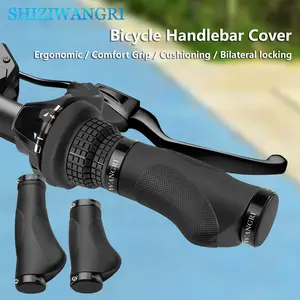 SHIZIWANGRI 1 Pair Wide Bike Handlebar Grips, Shock Absorbing Non-Slip, Ergonomic Design, Aluminum Lock Rings, Easy Installation, Outdoor Cycling Accessories