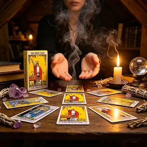 Classic Tarot Card Game Set, 78 Oracle Cards, Portable Tarot Deck, Predict Love, Zodiac Tabletop Card Game, Valentine's Day Gift, Tarot Card Decks