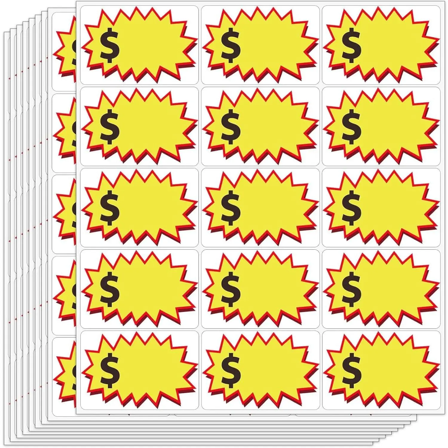 300 count Garage  Stickers, (2"x3") Removable Adhesive Yard  Price tag Stickers with Space to Write Pricing, Rummage  Price Labels for Retail,  Market, Annual Community Sales