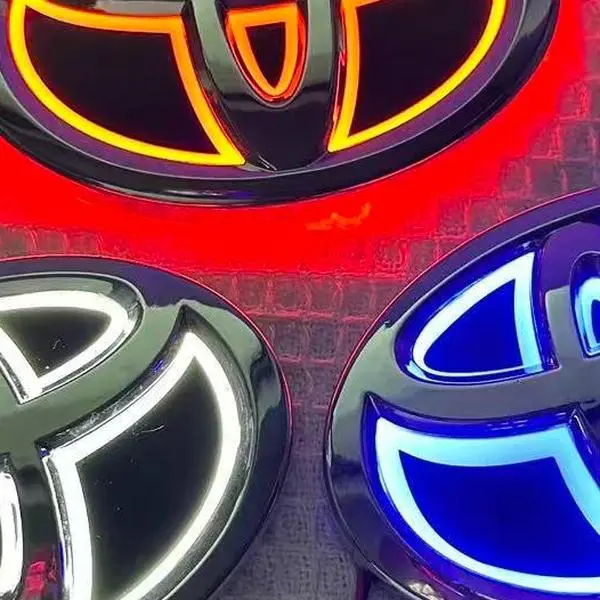 Universal LED Car Emblem Light, Colorful Glowing Illuminated Badge Sticker, Waterproof Exterior Styling Accessory, Front Decorative Light for Car Modification, Vehicle Custom Upgrade