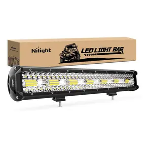 Nilight  420W 20Inch Triple Row Flood Spot Combo 42000LM Bar Driving Boat Led Off Road Lights for Trucks