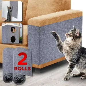 Heavy Duty  Scratch Deterrent Furniture Protectors for Sofa, Doors, Clear Couch Protectors from Cats , Anti  Scratch Tape Guards (Grey, 2 count 39,4x15,8")