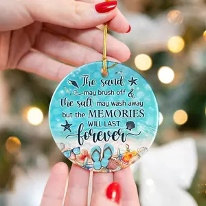 Beach Themed Gift - Beach Gifts for Women - Beachy Ornaments - Decoration Gifts for Women, Men, Family, Friends - Beachy Christmas Party Decorations - Ceramic Christmas Ornament 2025
