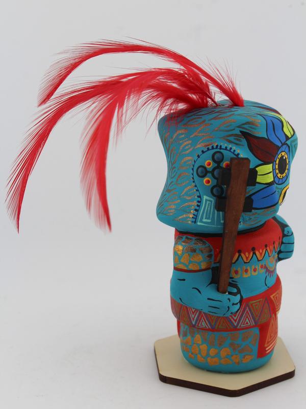 Handcrafted Mexican Chinelin Collectible Mayan God Figures - Tlaloc, Tezcatlipoca, Quetzalcoatl