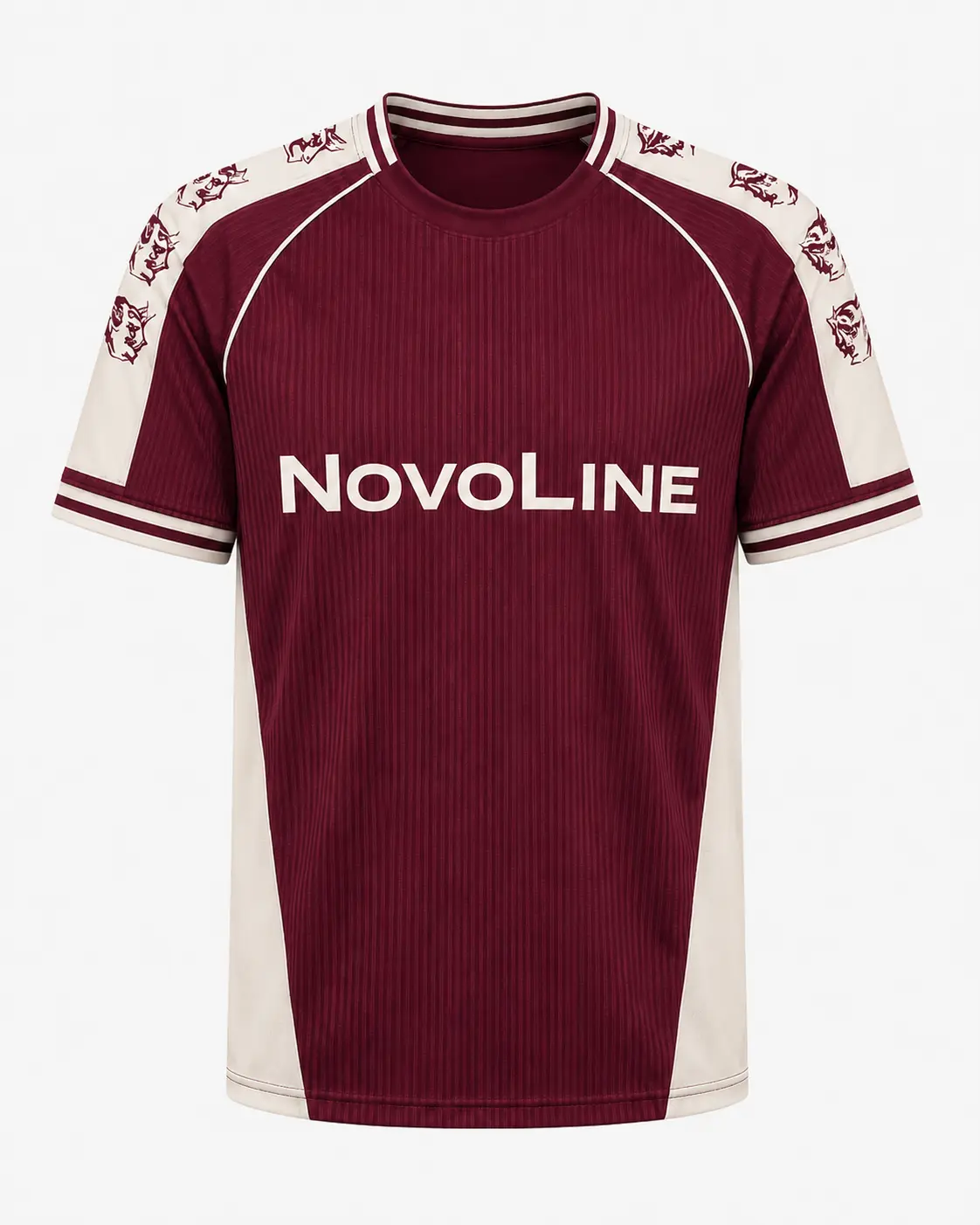 Burgundy & Cream Retro Soccer Jersey – Unisex Short Sleeve Football Shirt