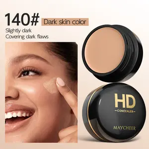 Maycheer HD Concealer 140# Dark Skin Color - Traceless Flawless Precise Coverage for Scars Tattoos & Blemishes - Maycheer Brand Concealer Highlighter Swatches - Foundation