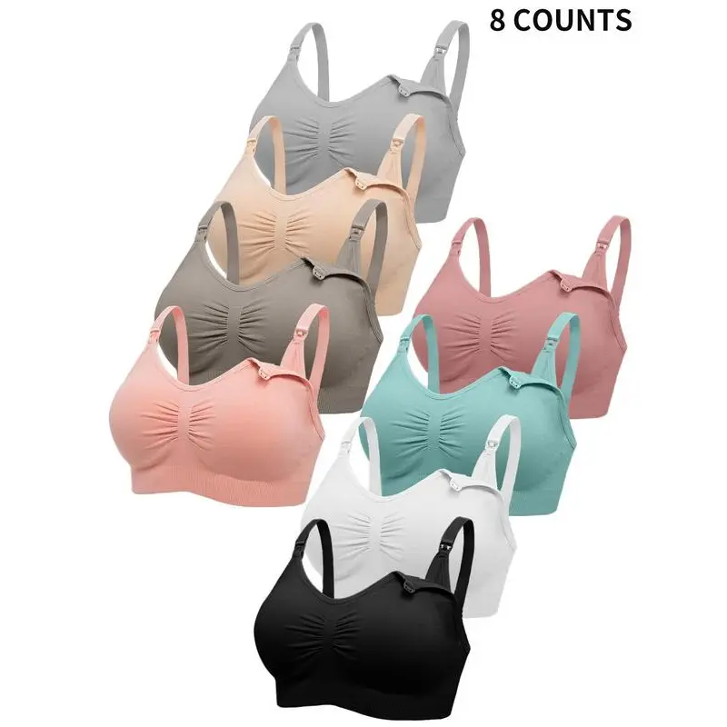 Maternity?Solid Ruched Padded Bra Nursing Bra, Open Front Maternity Lingerie for Breastfeeding, Maternity Clothing,?Back To School Clothes, Maternity Lingerie for Fall Outfit Para Brunch.