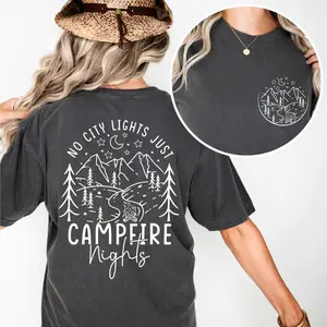 No City Lights Just Camp Fire Nights Shirt, Camping Crew Tee, Lake Life Sweatshirt, Campfire Clothing