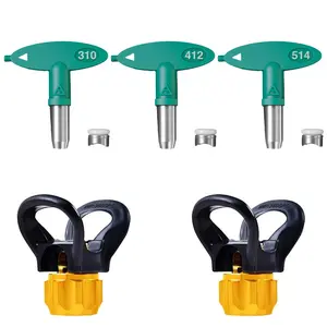 5-Pack Low Pressure Fine Finish Airless Spray Tip Set, Reversible Spray Tips 310, 412, 514 with Matching Accessories, Replacement Nozzle Kit for Airless Paint Spray Guns