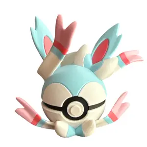 Shiny Sylveon - Inspired 3D Printed Poke Ball Collectible