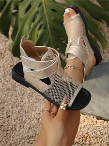 Summer Mesh Gladiator Sandals Women 2026 Flat Platform Ankle Strap Open Toe Breathable Casual Shoes