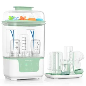Momcozy Bottle Sterilizer and Dryer, Modular Nesting Space Saving Design, 6 Bottles Capacity, 4 in 1 Compact Sterilizer for Baby Bottles, Breast Pump Parts & Newborn Essentials, Drying Rack Included