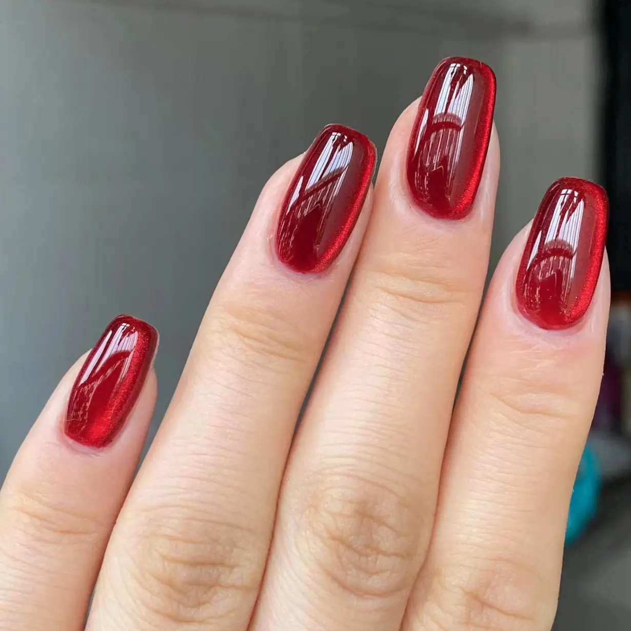 【CE54】Happy New Year Lucky Red Cat Eye Style Press On Nails - High End Reusable Nails for Easy Application Nail Art Kits nails christmas nails false nails square pressons