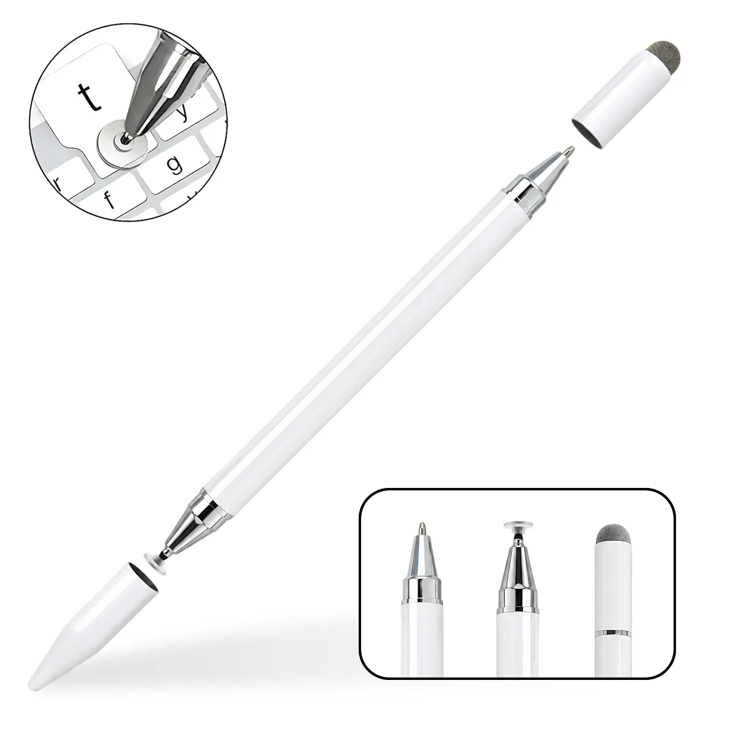 3-in-1 Universal Stylus Pen for iPad, Tablets & Phones, High Precision Disc Tip Touch Screen Pen for iPhone, No Bluetooth Required, School & Office Supplies, Gift for Students Touchscreen Pen Smart Digital Pen
