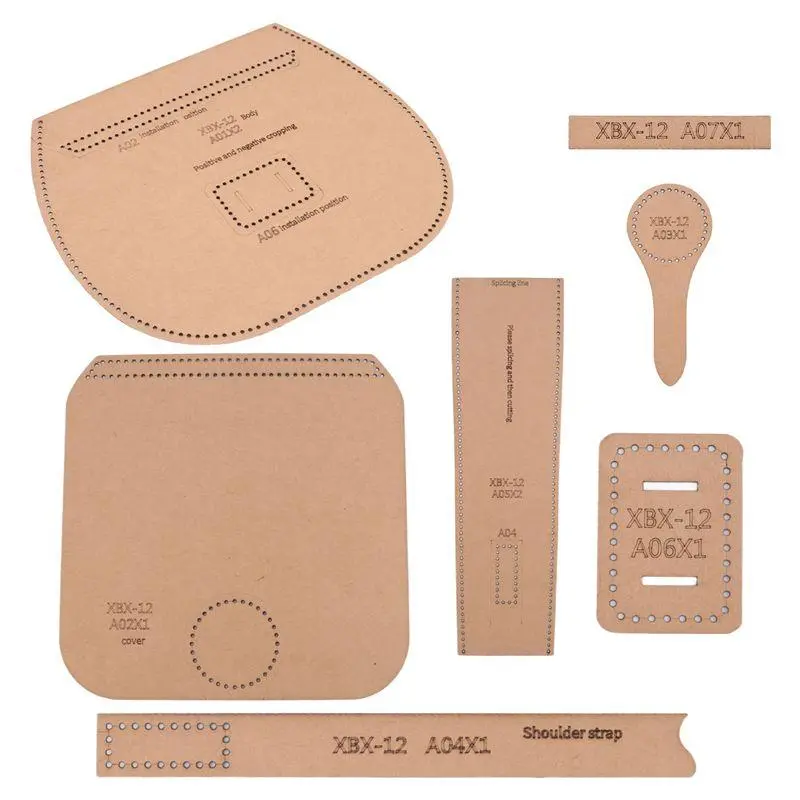 DIY Leather Kit – Kraft Handbag Sewing Pattern, DIY Handmade Craft Template, Finished Product Size: 21 x 19 x 6.5 cm