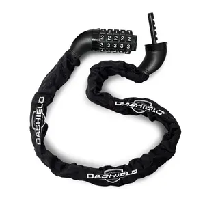 DaShield Bike Chain Lock Security 5 Digit Resettable Combination, 51.2 inches Heavy Duty Anti Theft Lock Chain for Bicycle, Motocycle, Scooter, Gate, Fence (Black, 4.2ft)