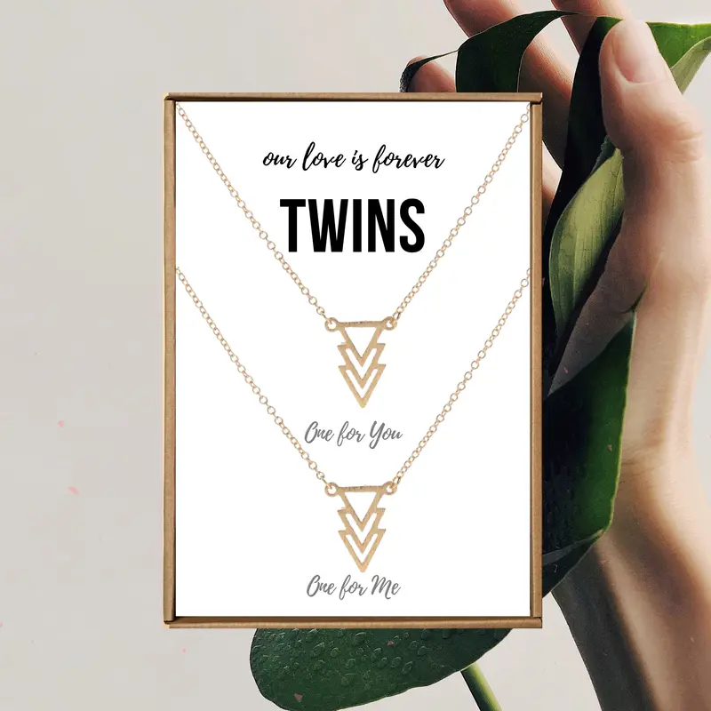 Twin sister jewelry, Twin sibling gifts, Twin sister necklace for 2
