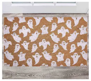 VCNY Home Flyin g Ghost Hallowe en Coir Outdoor Doormat, 18" x
