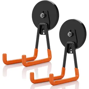 Heavy Duty  Garage Hooks, 2 Pack Large   Hooks For Garage,  Tool Holder Utility Hooks With Anti-Slip Coating  Hooks For  Tools, Drill, Hose, Garden Tools