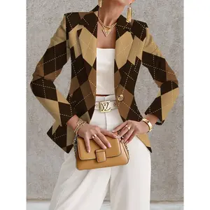 Women's autumn outdoor printed split collar sports jacket, a single piece casual jacket, fashionable autumn fashion, very suitable for daily wearRAIMENTRY