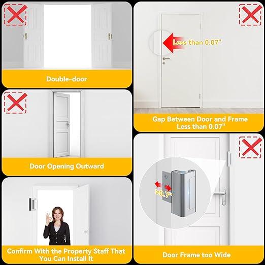 2 Pack Home Security Door Lock Withstand 800 lbs for Inward Swinging Door,Reinforcement Lock with 8 Screws to Prevent Unauthorized Entry door lock #Outdoorfun