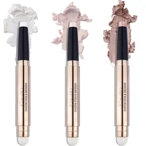 3 Pcs Eyeshadow Stick Makeup Cosmetics Eye Brightener Stick Waterproof Eyeshadow Crayon Pencil with Soft Smudger, Glitter Shimmer Eye Shadow Pen Sets for Eye Makeup ( # 1 # 2 # 3) Watermelon #1#2#3 Blend Daily