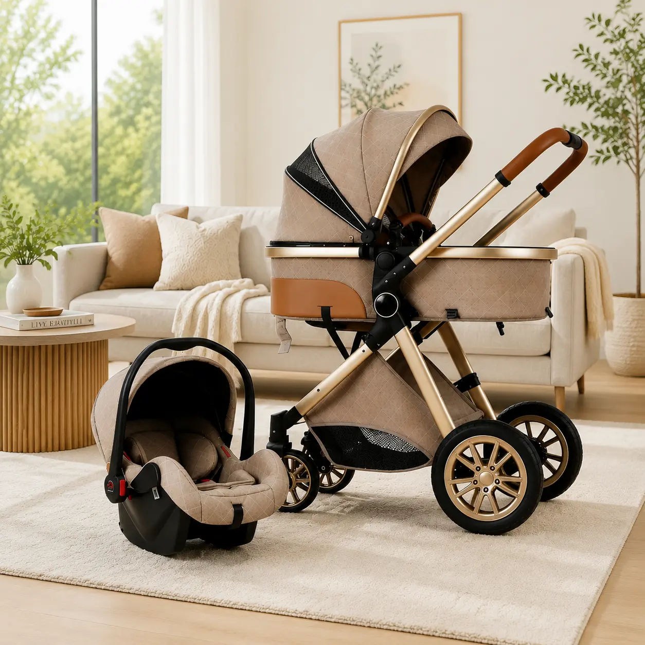 Weekly Picks | Unisex 4-in-1 Aluminum Compact Collapsible Folding Newborn Stroller (2-3 Years), 360-Rotation, Sunshade, Lightweight, 1-Click Fold, Adjustable Seat, Plain Solid Gift Set, Ideal for Outdoor & Travel, Compact Stroller