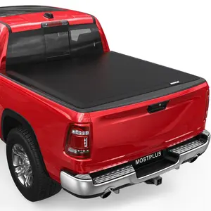 Soft Roll Up Tonneau Cover For Dodge Dakota Pickup Truck Bed w/ LED Lamps