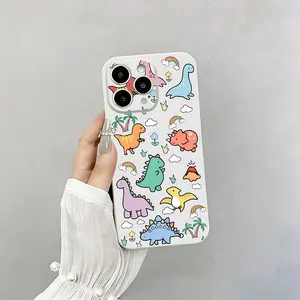 Cute Dinosaurs Theme Phone Case， Whimsical Cartoon Style for iPhone 17 16 15 14 13 12 11 Plus Pro Max， Fun Gift.