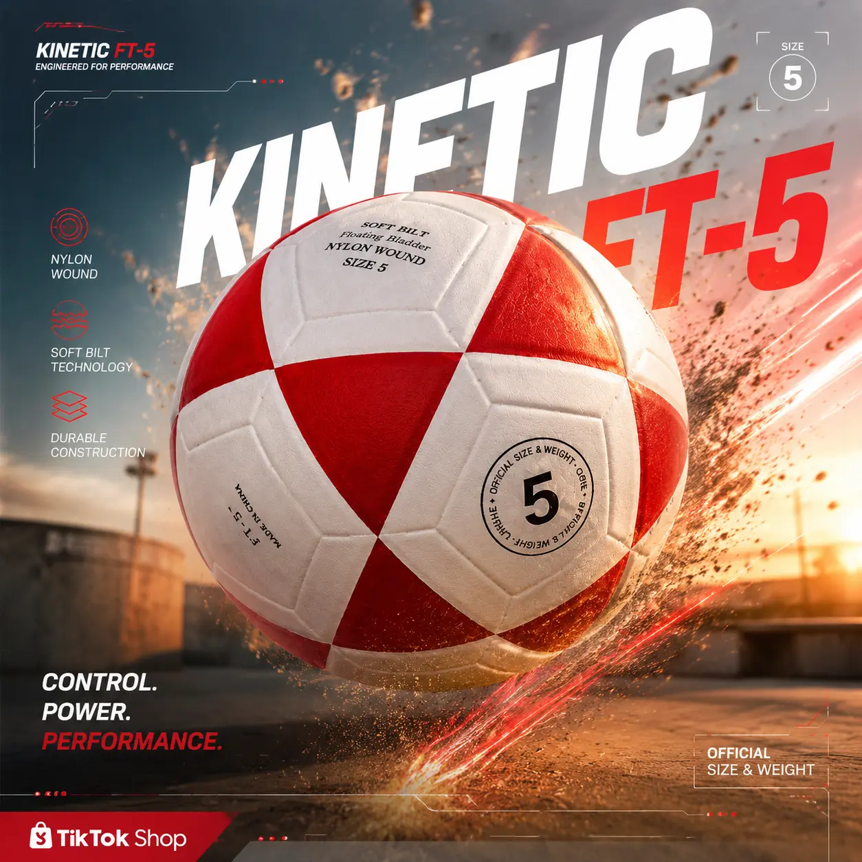 Official Size 5 Soccer Ball - Durable PVC Cover, Machine-Stitched Panels, Unisex Recreational Football Gear for Kids, Indoor/Outdoor Training & Matches Equipment