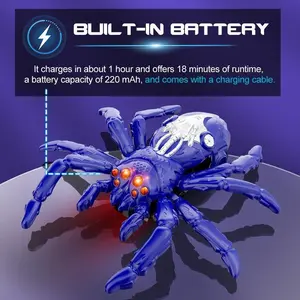 Children's Rechargeable Remote Control Wall Climbing Spider Toy Electric Bionic Climb Walk 360° Rotate Indoor Outdoor Play Boy Girl Birthday Fun Gift With Unique Movement Features