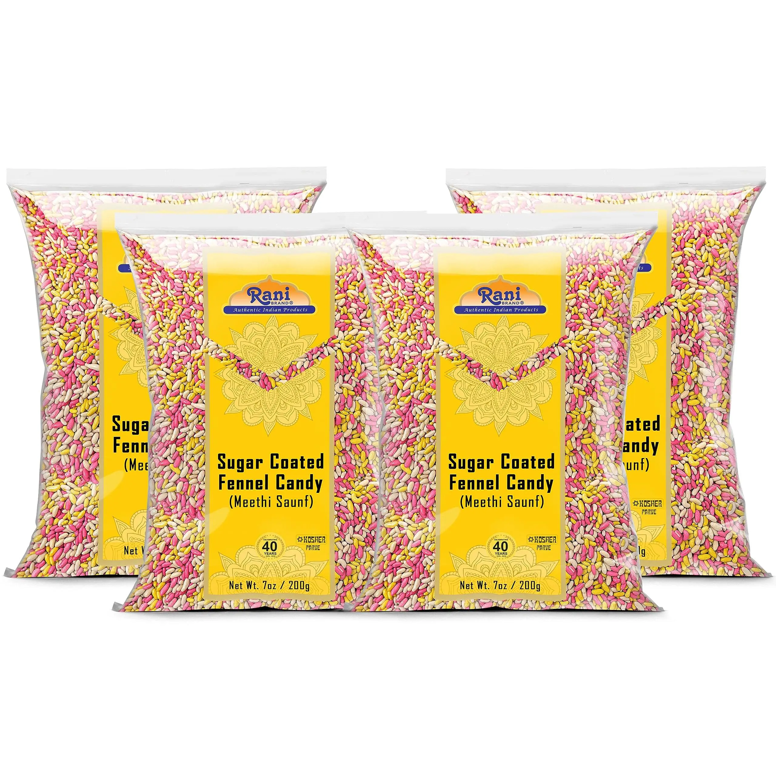 Rani Sugar Coated Fennel Candy 7oz 200g (Pack of 4, 28oz/800g total) ~ Indian After Meal Digestive Treat | Vegan | Gluten Friendly | NON-GMO | Kosher | Indian Origin (Copy)