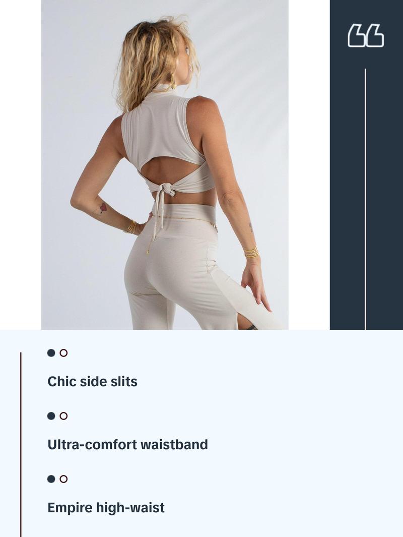 Juno Slit Pant - Sandy Pearl