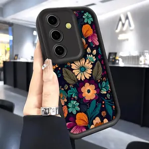 TPU Phone Case suitable for Samsung Galaxy S23 Ultra S24 S25 S22+ S20 FE Pro Plus 5G Vintage Floral Pattern Flowers Pocket-Friendly Shockproof Protective Soft Smartphone Casing Cellphone Protector