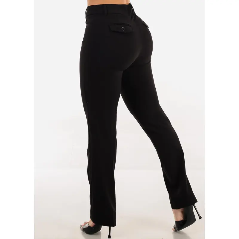 super high waisted black dress pants High Waisted Wide Leg Dress Pants || David's Clothing