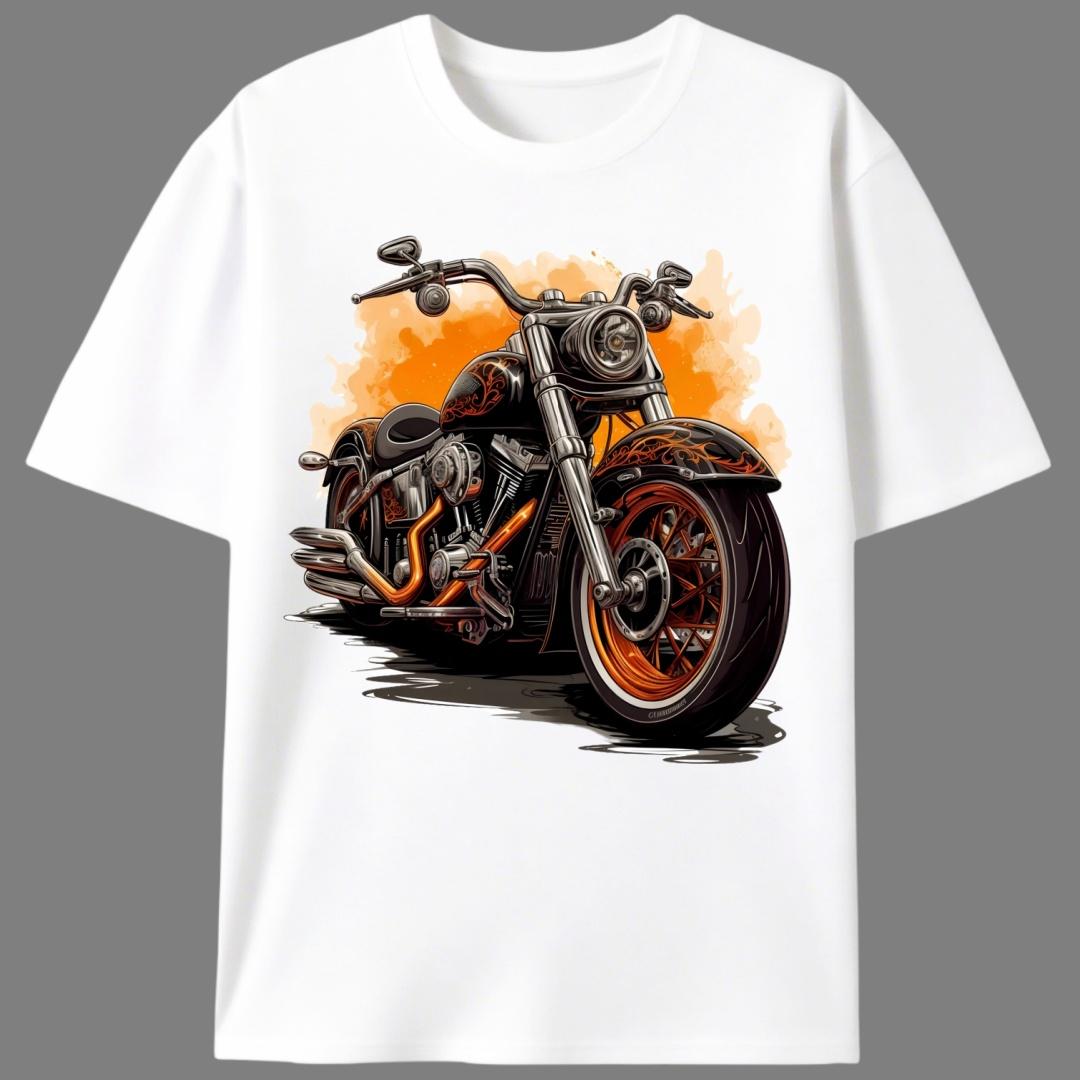 American Chopper Motorcycle Biker T-Shirt, Men's Unisex Biker Life Graphic Tee, Cool Harley Style Casual Shirt for Riders