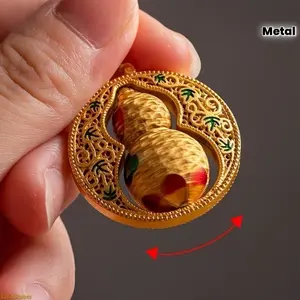 Chinese Style Feng Shui Calabash Keychain, Auspicious Metal Lucky Amulet, Spiritual Charm For Wealth And Safety for Unisex Gift And Daily Accessories Use